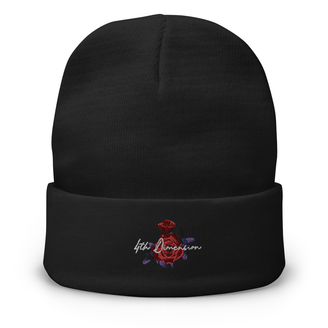 4D Rose Embroidered Beanie